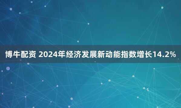 博牛配资 2024年经济发展新动能指数增长14.2%